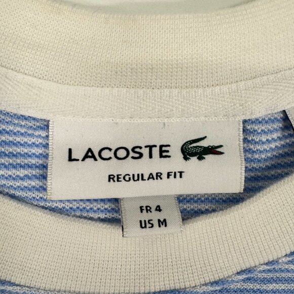 Lacoste Men’s Blue Striped Cotton T-Shirt - Picture 4 of 6